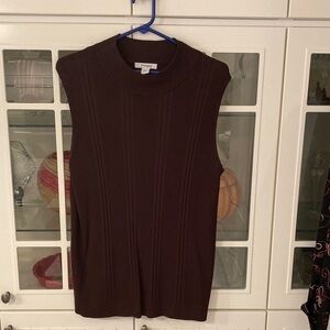dressbarn Chocolate Sleeveless Muscle Tee
